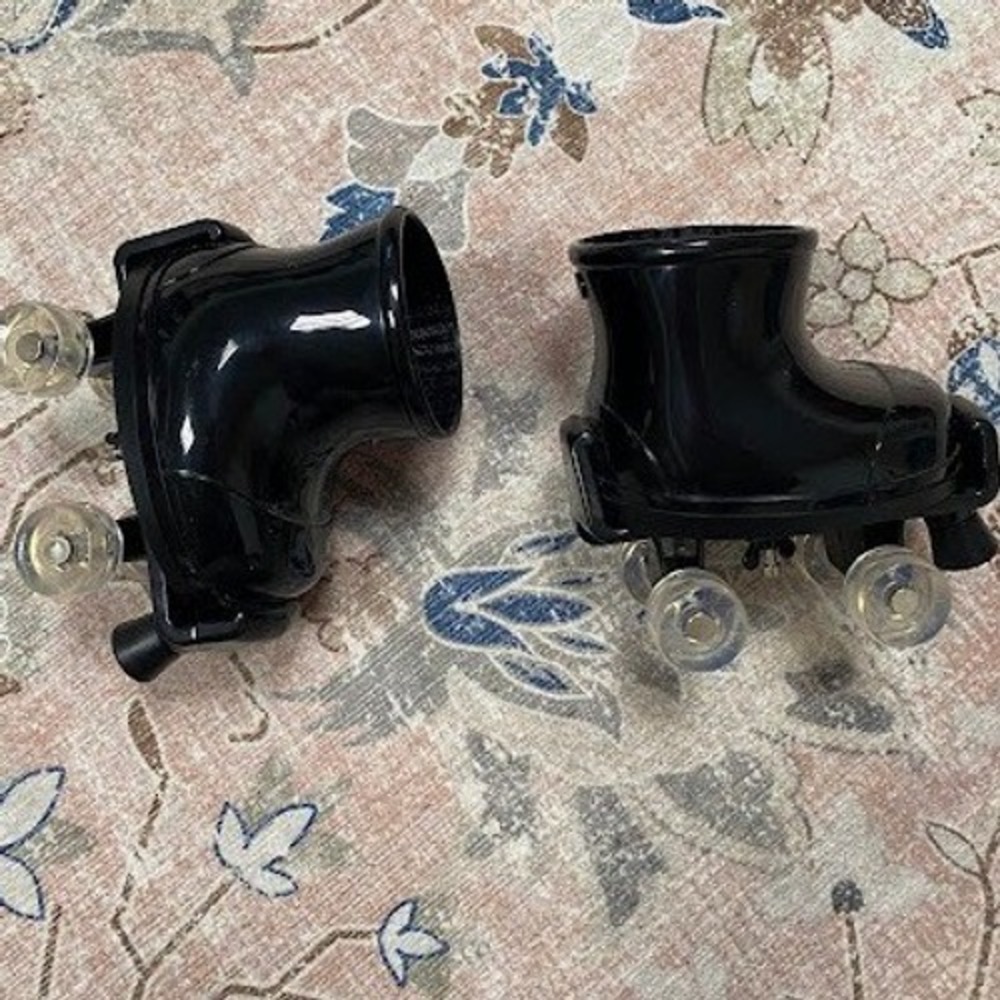 Vintage Black Strap On Roller Skate Decor Accents‎ Quad Skates Clear Wheels